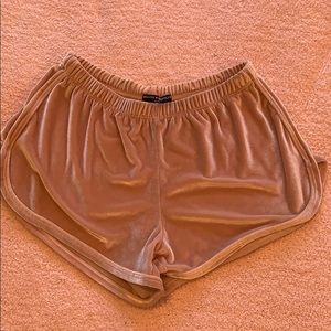 BRANDY MELVILLE Pink Velvet Shorts